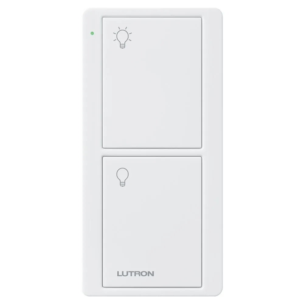 Lutron PJ2-2B-GWH-L01 Pico 2-Button Remote Control Switch with Indicator LED 434 MHz 3 VDC White